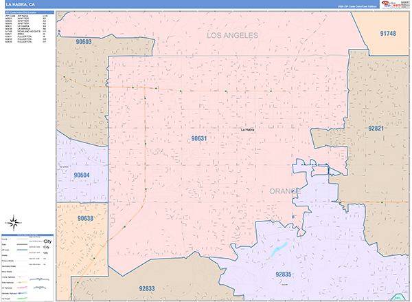 La Habra Map Color Cast Style